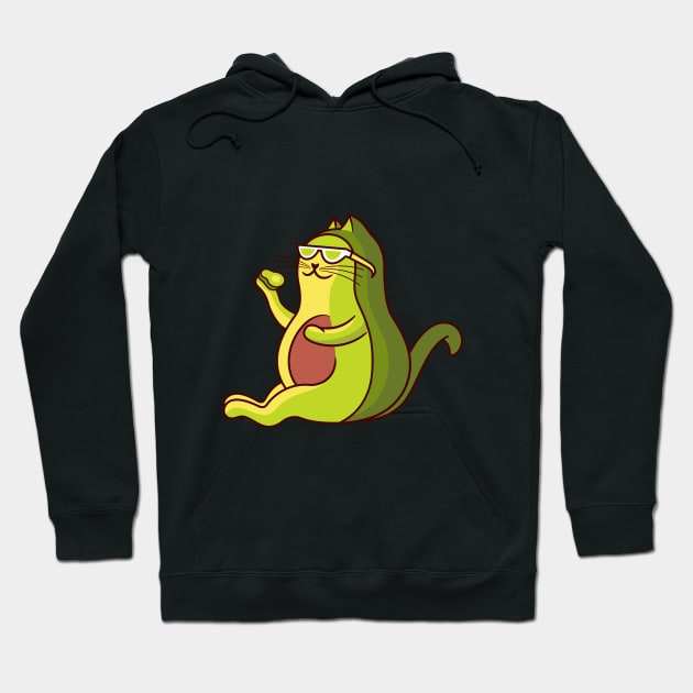 Avocado cat, vegan, Avogado kitty, Avocato kitten, go vegan, vegetarian Hoodie by crocozen